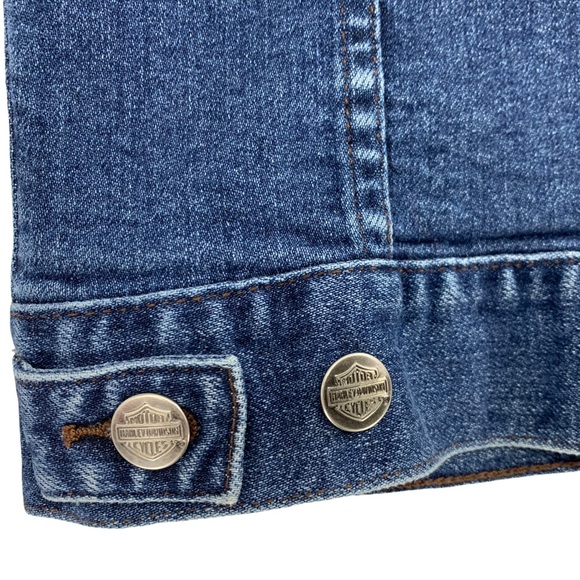 Harley Davidson Embroidered Denim Vest - Picture 11 of 16